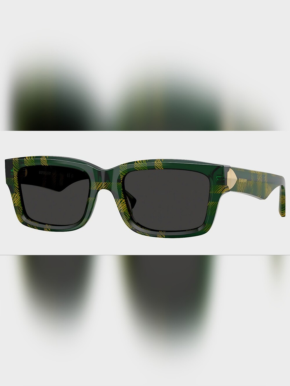 Burberry Dark Grey Rectangular Men's Sunglasses
